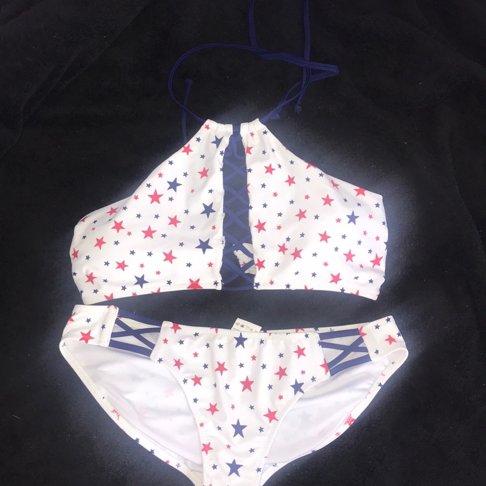 Red white & blue star bikini NWT
